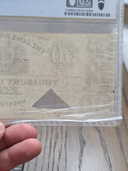 1838 $50 Government of Texas, Houston - Treasury Note VF25 PCGS