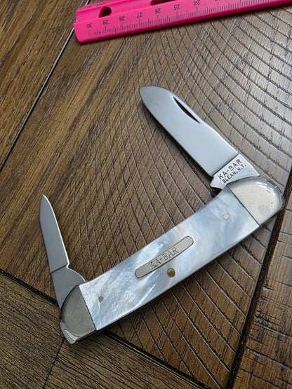 KA-BAR Mother of Pearl Canoe with Bar shield Olean,N.Y.