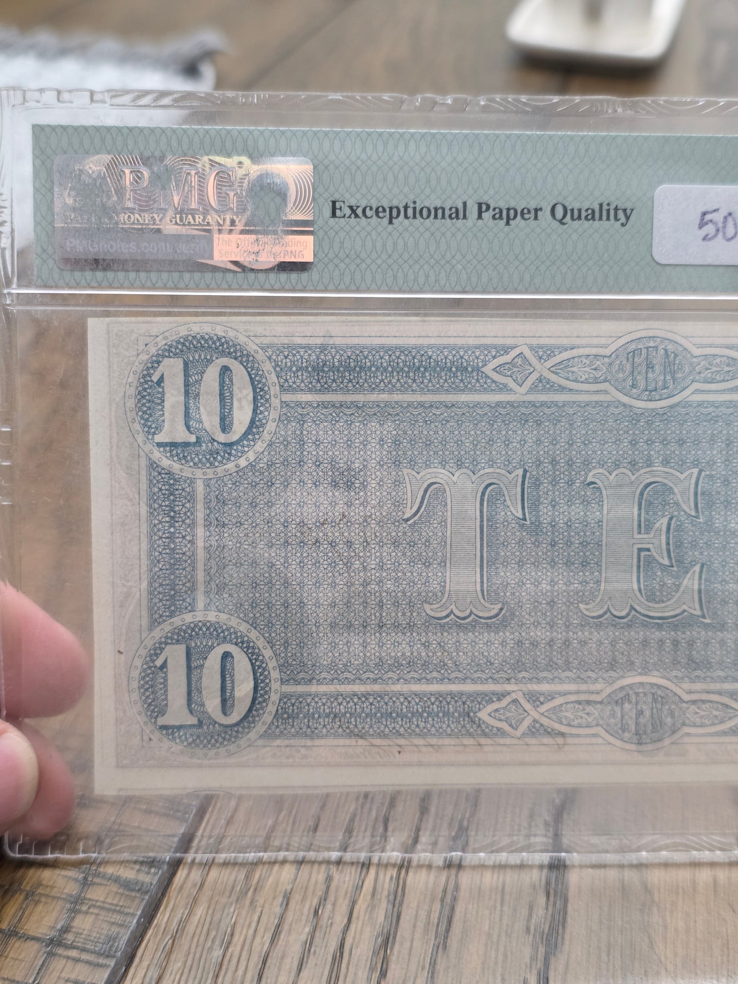 1864 $10 Confederate States of America 63 Choice Uncirculated PMG EPQ T-68