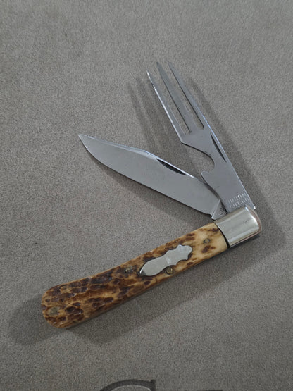 1911 - 1951 Union Cut 2 Blade Hobo Knife Stag Handle Olean, NY