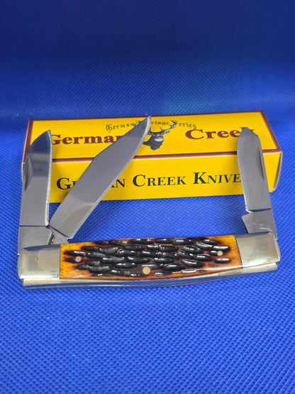 GERMAN CREEK 3 3/4" Stockman - Mountain Honey Bone Jigged Handle 62MTH