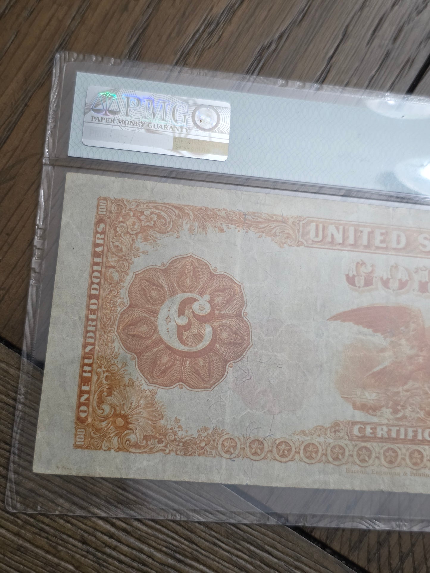 1922 Series $100 Gold Certificate VF30 PMG