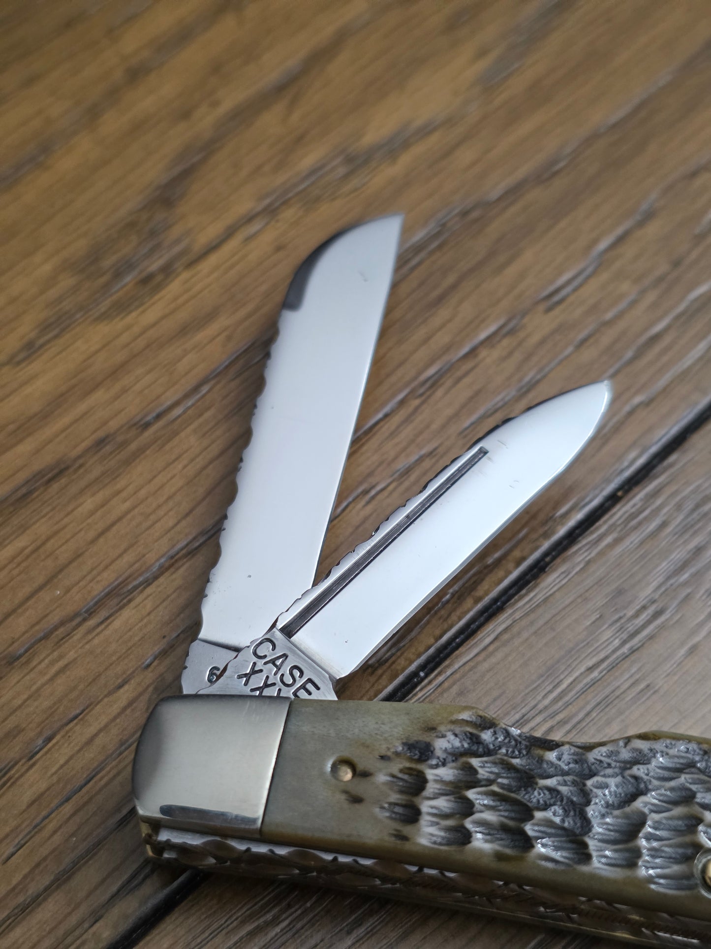 1990 Case XXX Green Rogers Jigged Bone 6488 Congress with File worked Springs and Spine