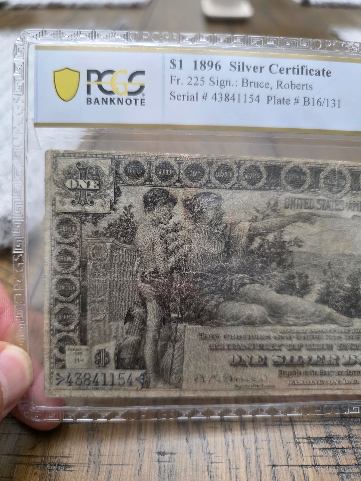 1896 $1 Silver Certificate VG10 Series B FR. 225 Sign.: Bruce, Roberts