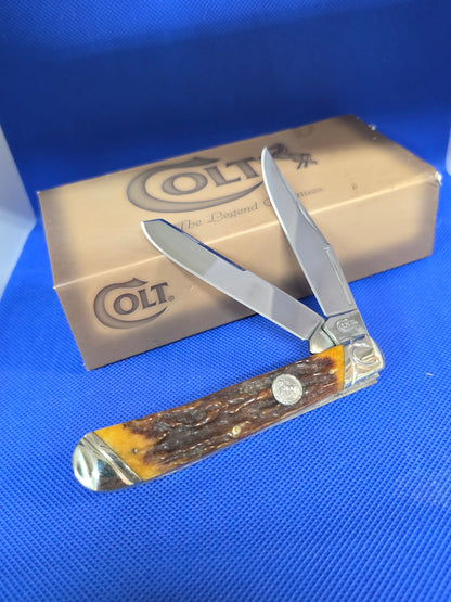 Colt Brown Bone Stag Trapper CT212 Vintage Discontinued