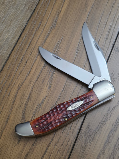 1940-64 Case XX Red Bone Folding Hunter Red Bone Jigged Handles 6265SAB