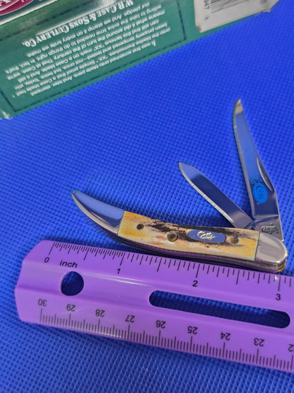 2007 Case XX Stag 520096 Tiny Toothpick Blue Scroll Etch SMKW Exclusive 08347