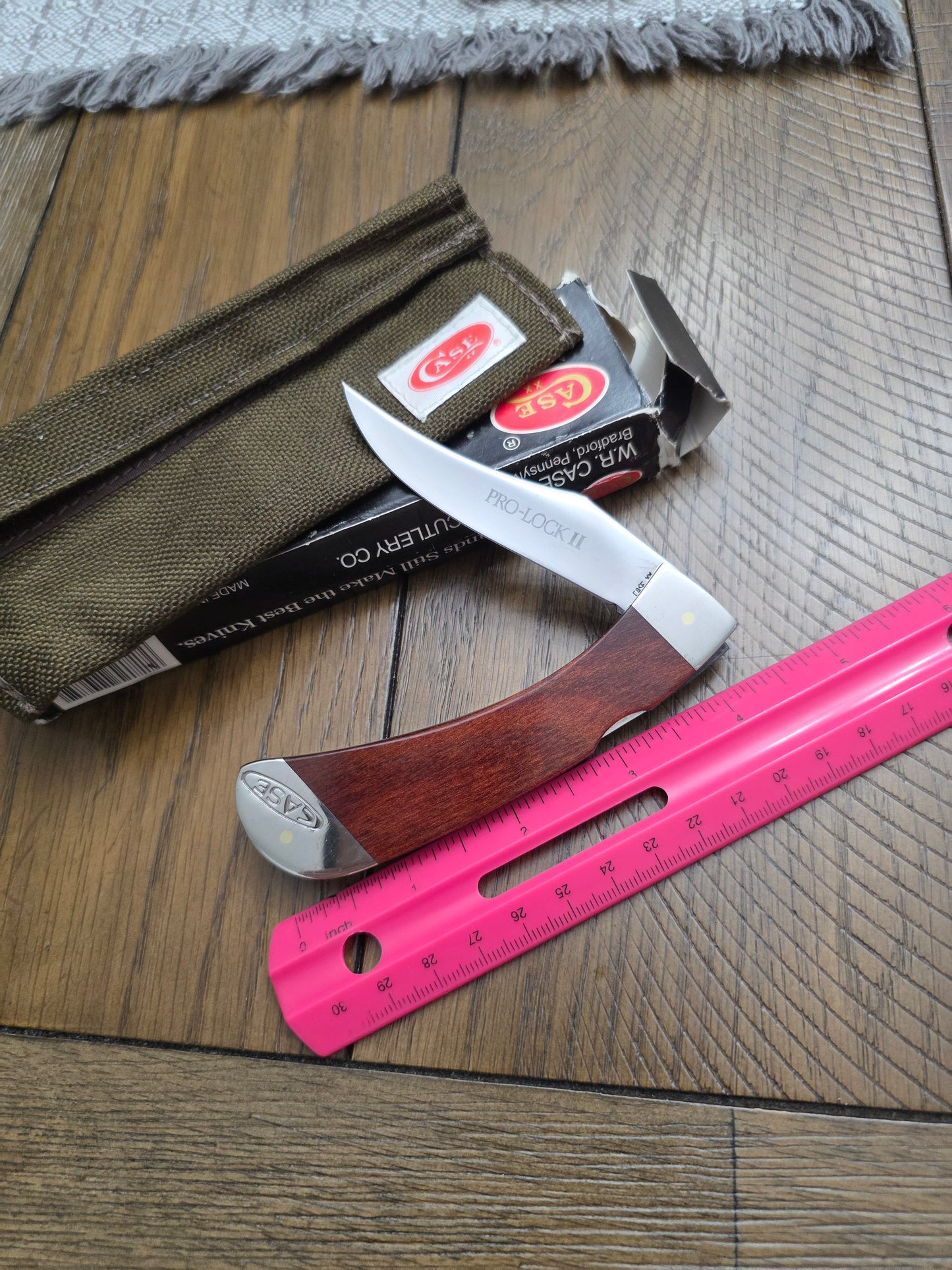 1983 Case XX Pro-Lock II Lockback Folding Knife Wood Handles New Grind Blades