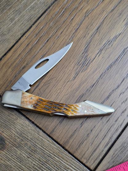 Vintage Taylor Cutlery Lock Back Bone Handle Knife Japan Made