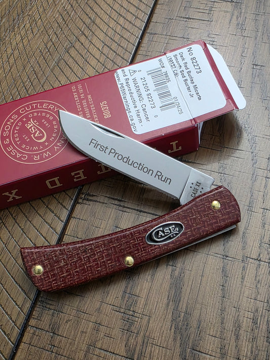 2025 Case XX Sod Buster JR  Dark Red Burlap Micarta First Production Run 1 of 250 82273