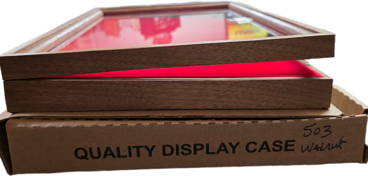 503 - Walnut  - S&D Enterprise Wood Display Case 18X12X2