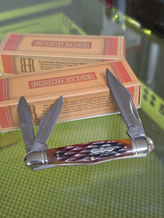 RR106 Rough Ryder Brown Jig Bone Whittler with Propeller Shield