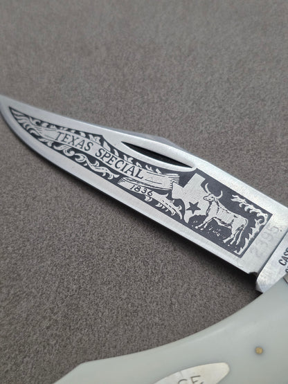 1977 Case XX Stainless Texas Special White Synthetic Folding Hunter