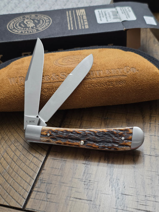 2021 Case XX Tony Bose Hunter Trapper - Brown Jigged Bone Handles - 10774