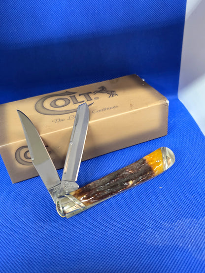 Colt Brown Bone Stag Trapper CT212 Vintage Discontinued