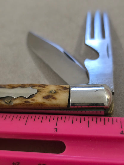 1911 - 1951 Union Cut 2 Blade Hobo Knife Stag Handle Olean, NY