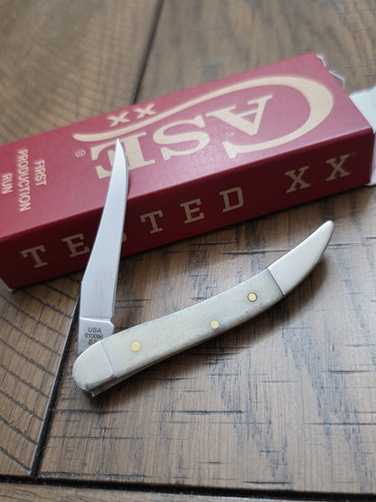 2026 Case XX Smooth Natural Bone Tiny Toothpick Red Shield First Production Run 84024