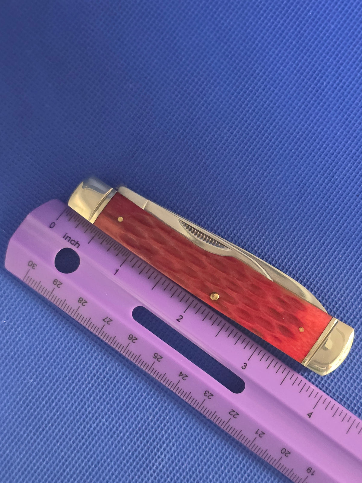 Rough Rider Red Jig Bone Gunstock 2 Blade 1st Gen.