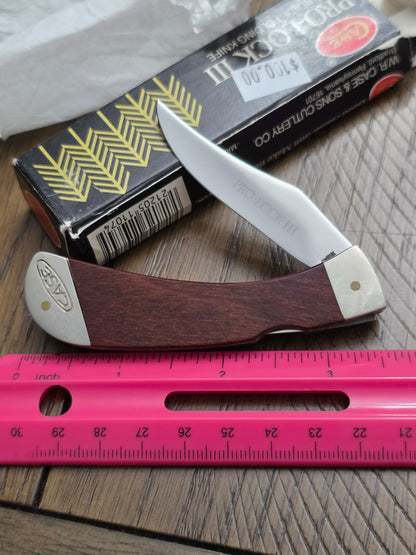 Case XX Pro-Lock III with smooth wooden handles New Grind Blade New with Original Box