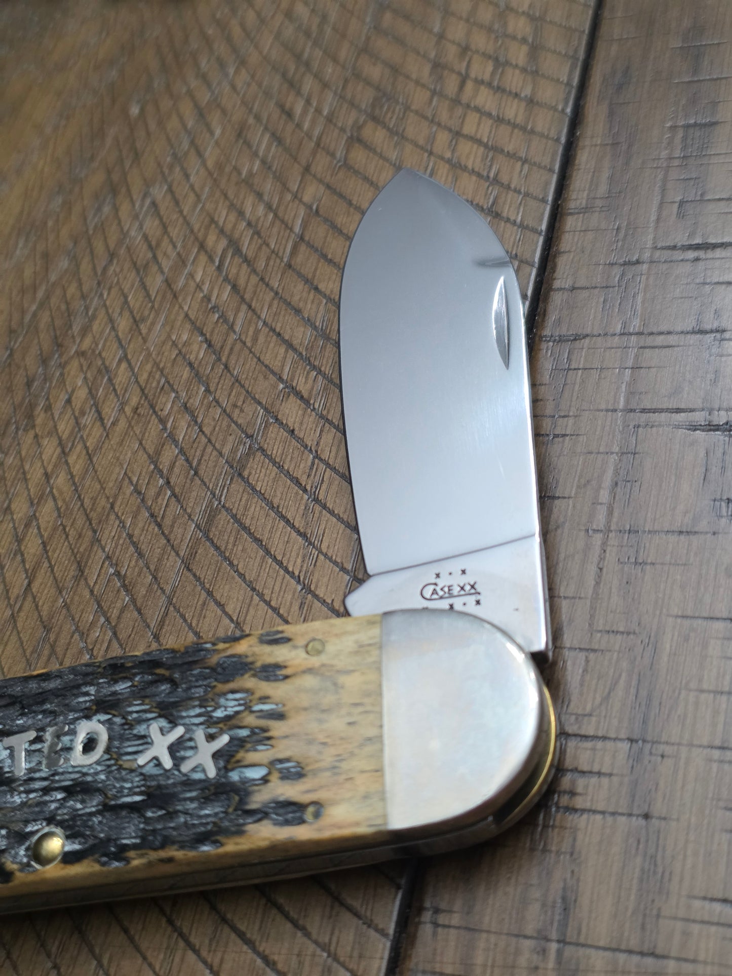 2003 Case XX Tested XX Script Elephant Toe Midnight Bone