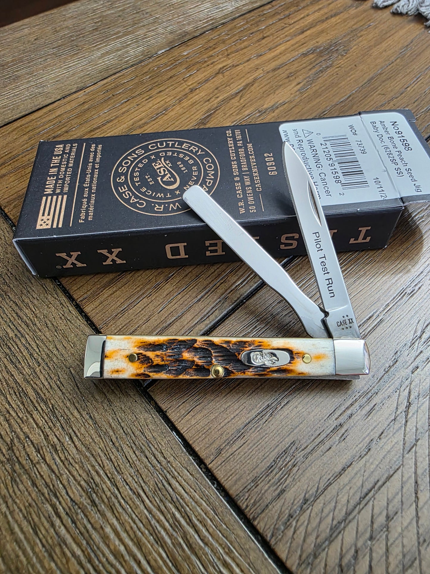 Case XX Pilot Test Run Baby Doc 6282SP Amber Bone Jig 91598