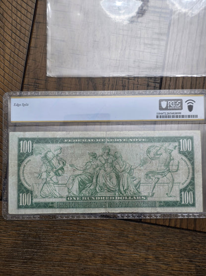 1914 $100 Federal Reserve Note New York VF 20 PCGS Grade
