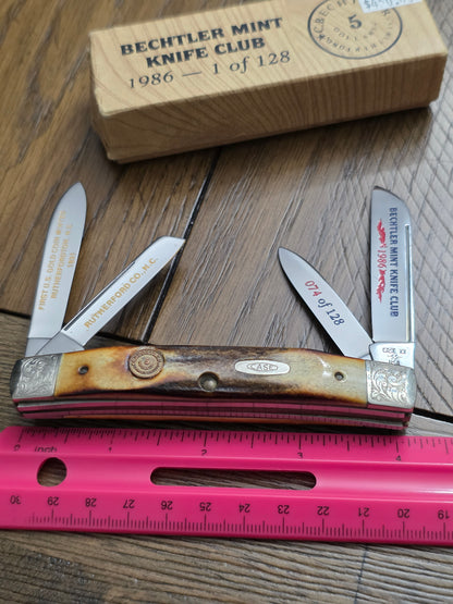 1986 Case XX 5488 Bechtler Mint Knife Club 1 of 128 Genuine Stag Handle