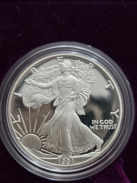 1991 SAE Proof Silver American Eagle $1 New in box