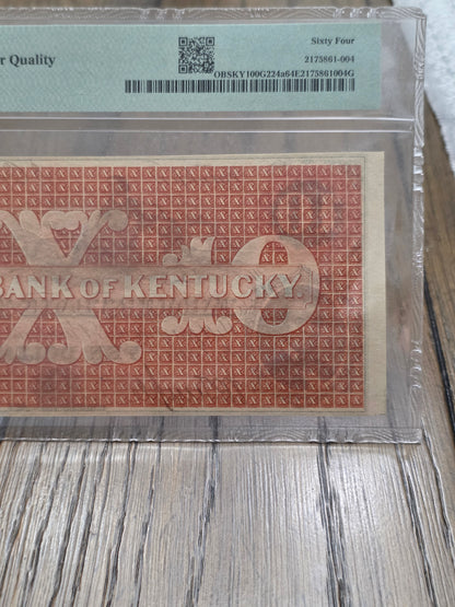 1859-60 $10 Famers Bank Of Kentucky Bank Note Frankfort, Kentucky PMG 64 Choice Uncirculated EPQ