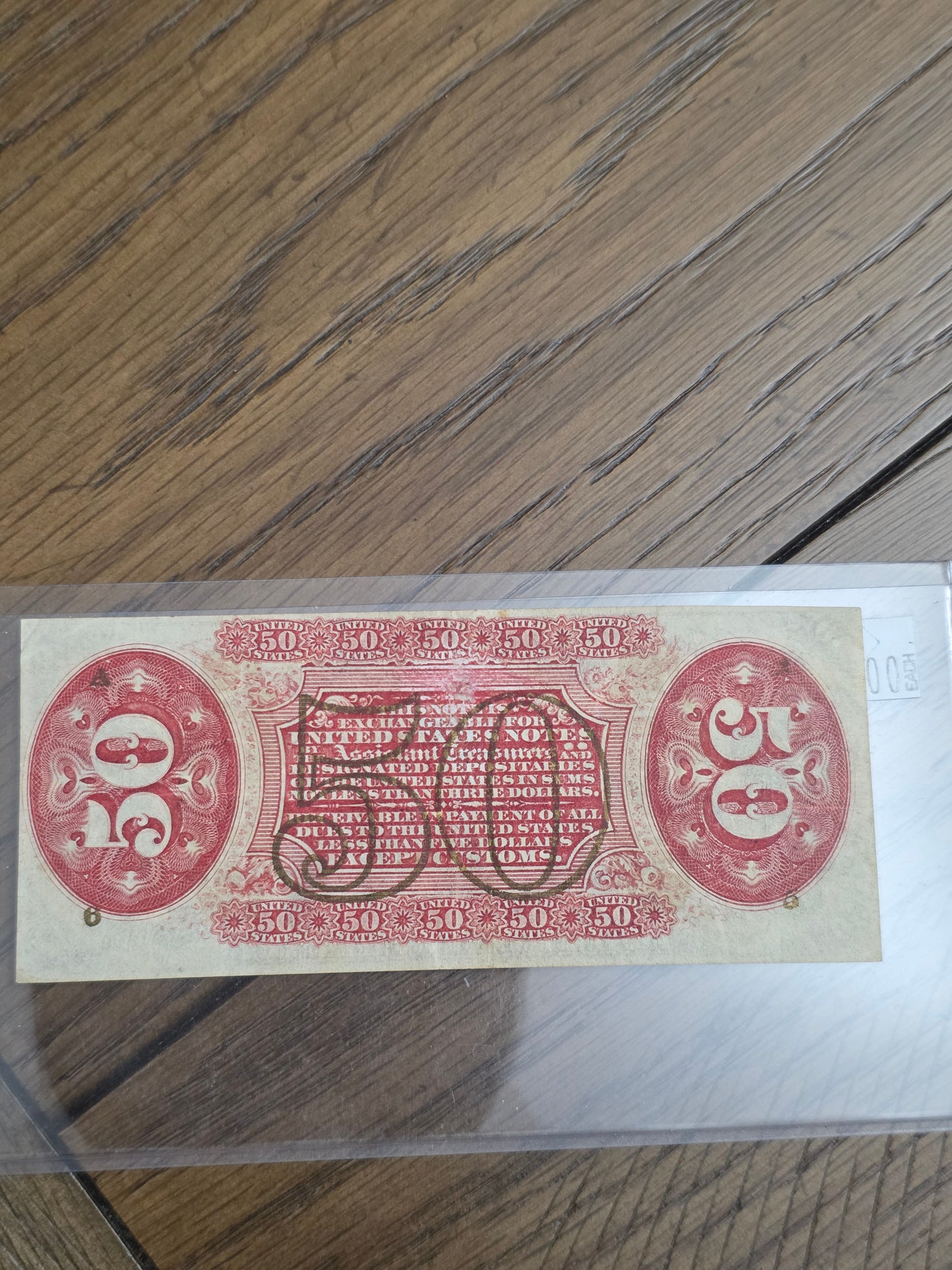 United States Fractional Currency .50 Cent - Excellent Condition Third Issue