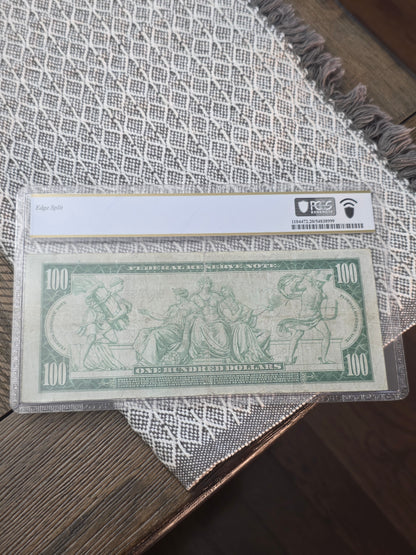 1914 $100 Federal Reserve Note New York VF 20 PCGS Grade