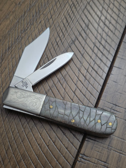 2006 Case XX Appaloosa Arrowhead Jigged Barlow with Scrolled Bolsters SMKW Exclusive