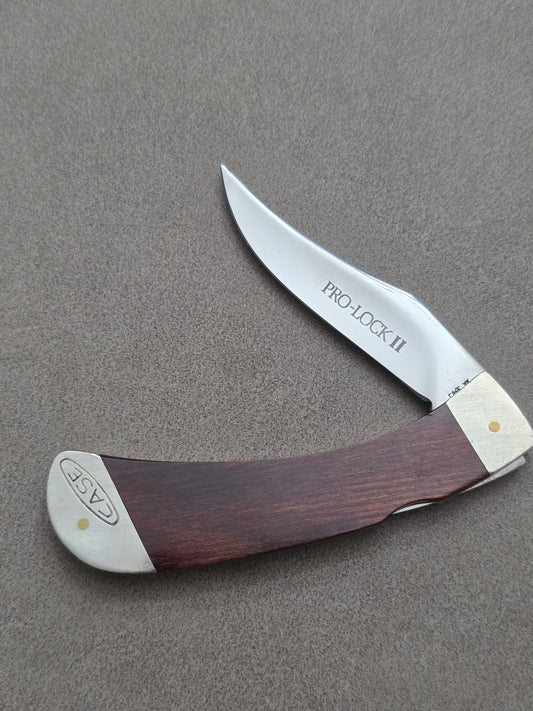 1983 Case XX Pro-Lock II Lockback Folding Knife Wood Handles New Grind Blades