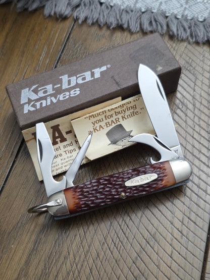 Ka-Bar 1152 Camp Knife Brown Jig Delrin Handles NIB