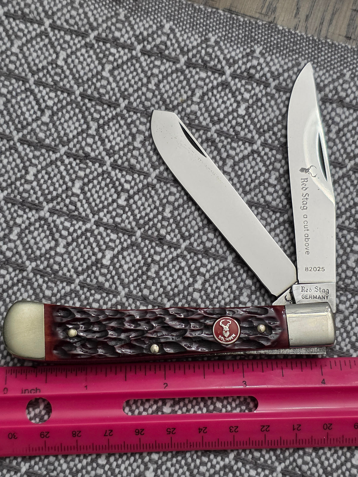 Red Stag Germany Trapper Red Bone Jig Handles 82025