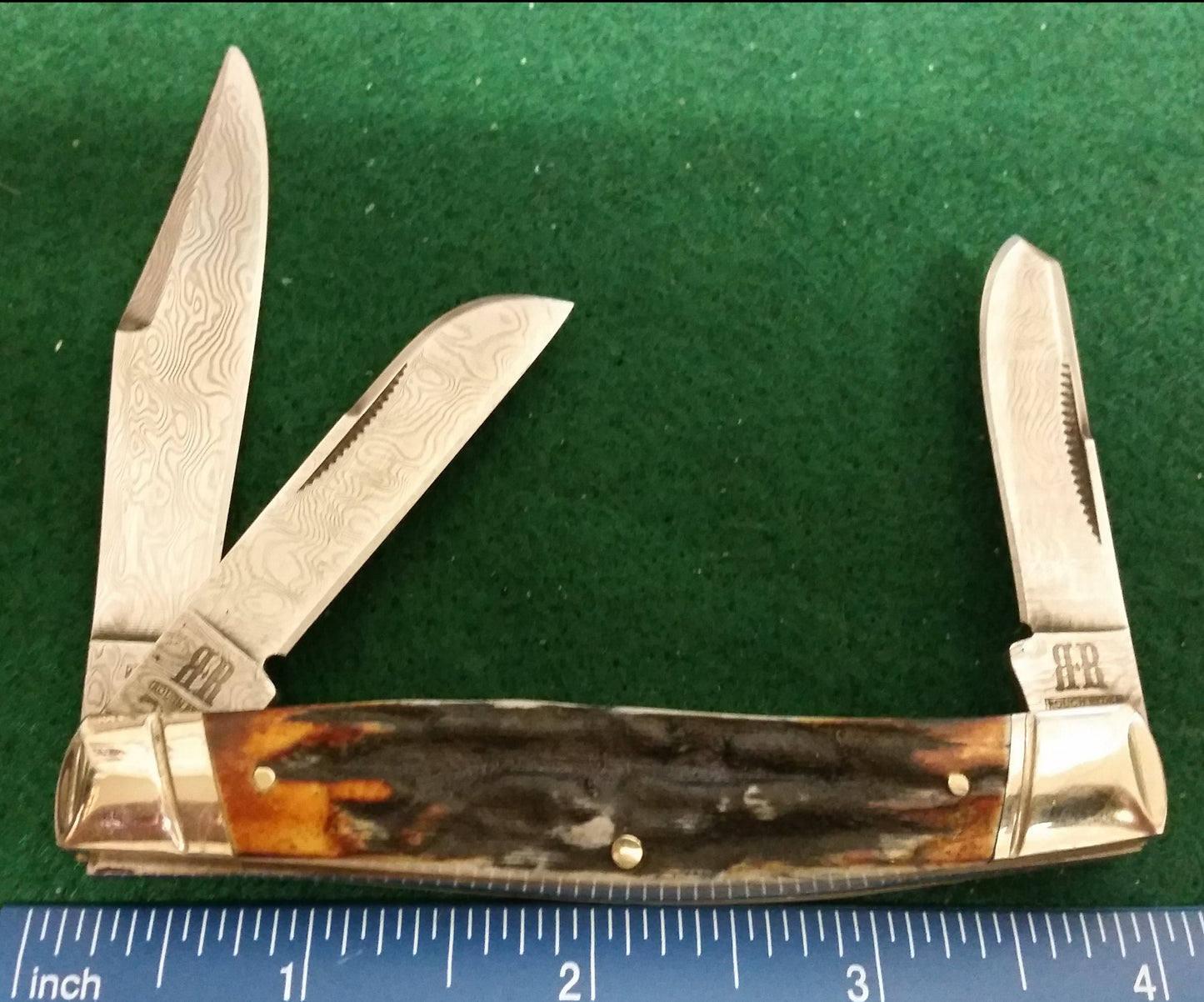 Rough Ryder RR2160 Couteau Stockman, Damas, manches cerf en os de cannelle
