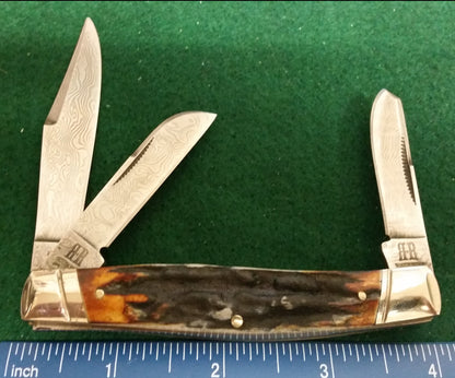 Rough Ryder RR2160 Couteau Stockman, Damas, manches cerf en os de cannelle