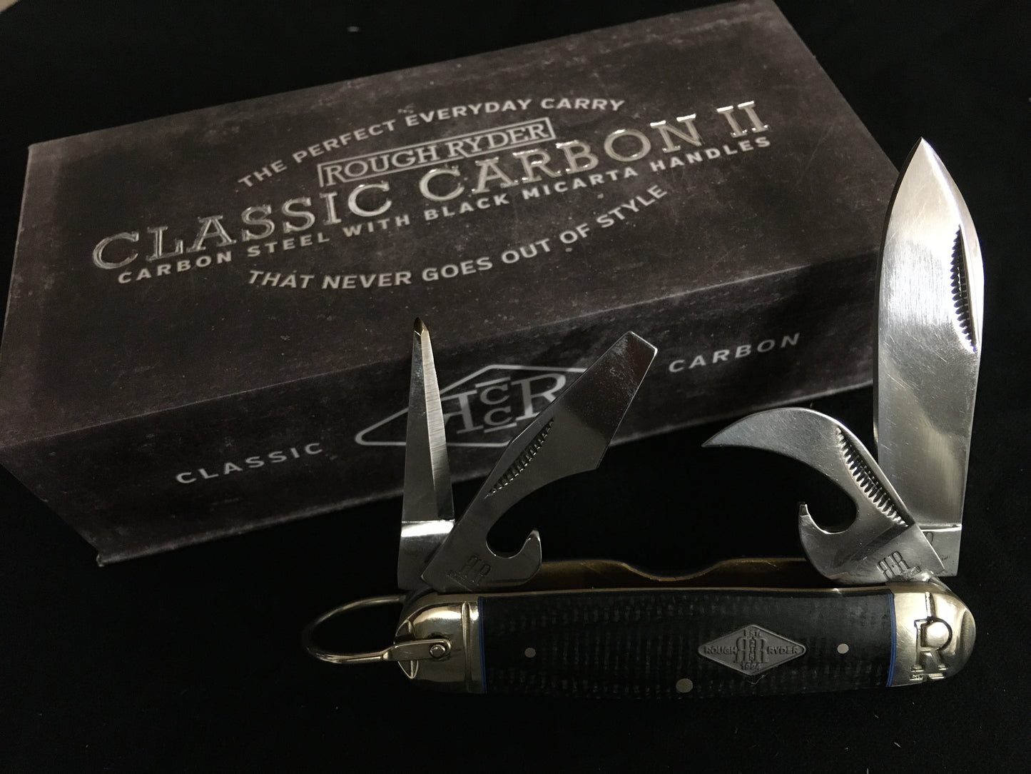 Rough Ryder Classic Carbon II Micarta Scout Knife RR2215